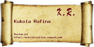Kukola Rufina névjegykártya